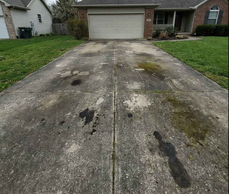 Before — dirty driveway